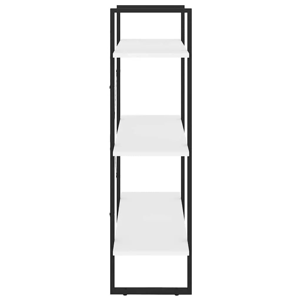 White Book Cabinet Shelving Unit Storage with 3 Shelves for Home Office Living