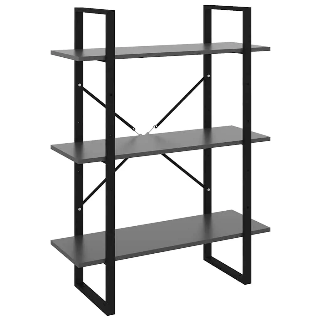 Grey Book Cabinet with Durable Metal Frame