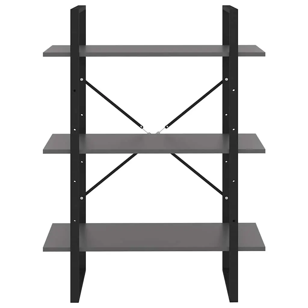 Grey Book Cabinet with Durable Metal Frame