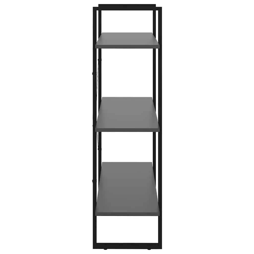 Grey Book Cabinet with Durable Metal Frame