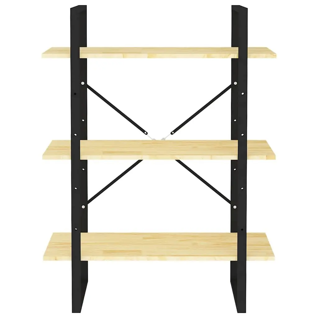3-Tier Book Cabinet Solid Pine Wood Shelving Unit Storage Display Bookcase