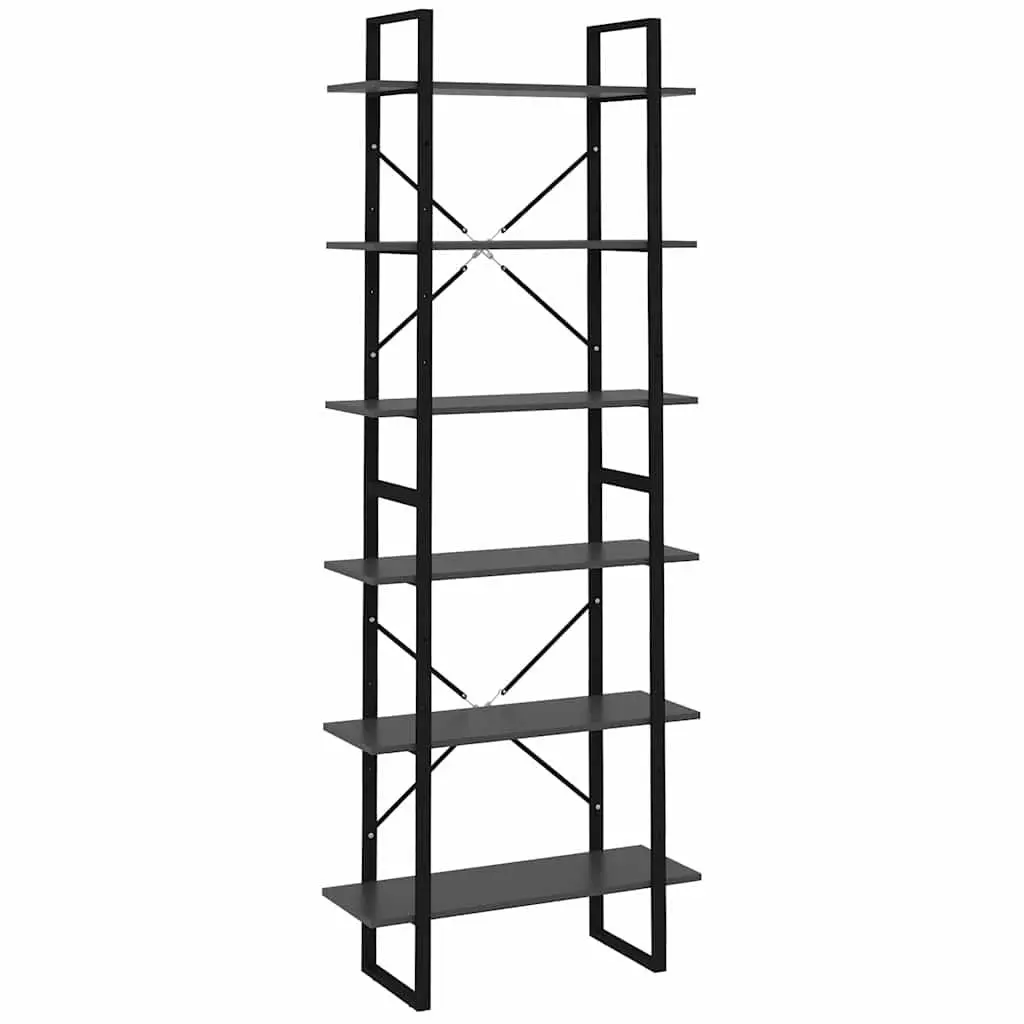 High Cabinet Engineered Wood Grey 80x30x210cm Shelving Storage