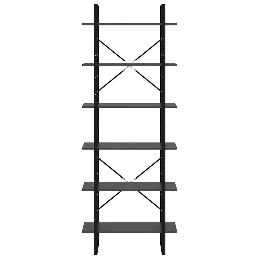High Cabinet Engineered Wood Grey 80x30x210cm Shelving Storage