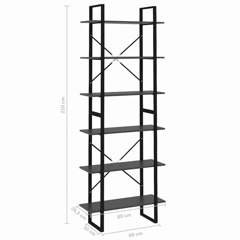 High Cabinet Engineered Wood Grey 80x30x210cm Shelving Storage