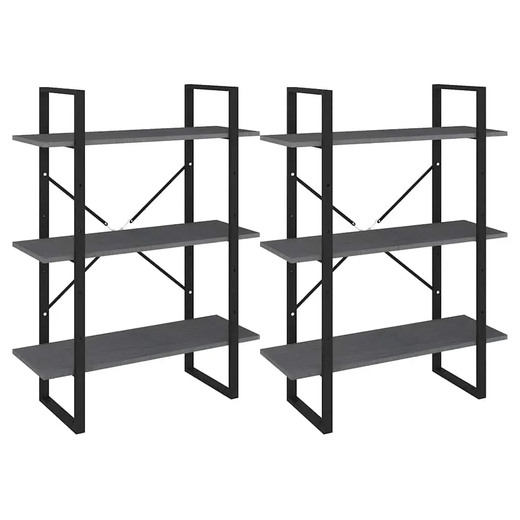 Solid Pine Wood Grey High Cabinet with 6 Shelves