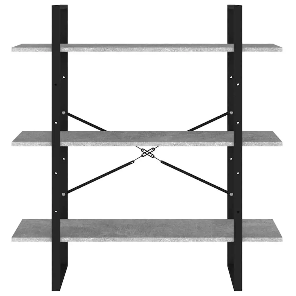 Grey Book Cabinet with 3 Shelves for Storage