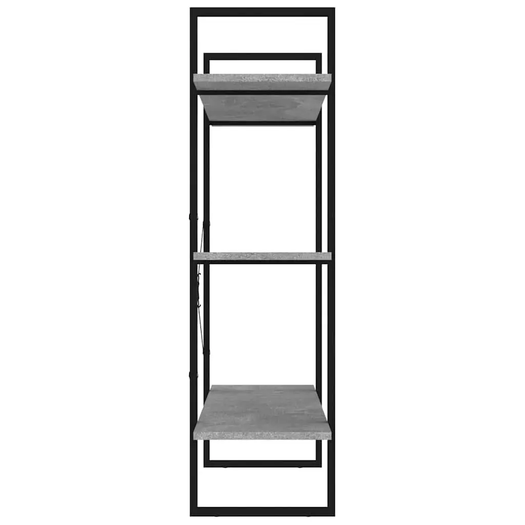 Grey Book Cabinet with 3 Shelves for Storage
