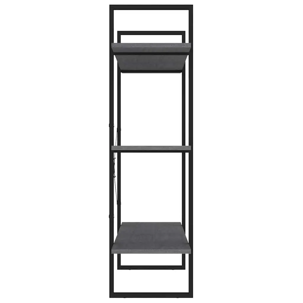 3-Tier Grey Book Cabinet in Solid Pine Wood