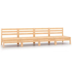Brown Wooden Outdoor Garden Middle Sofa Set – 4 Pieces