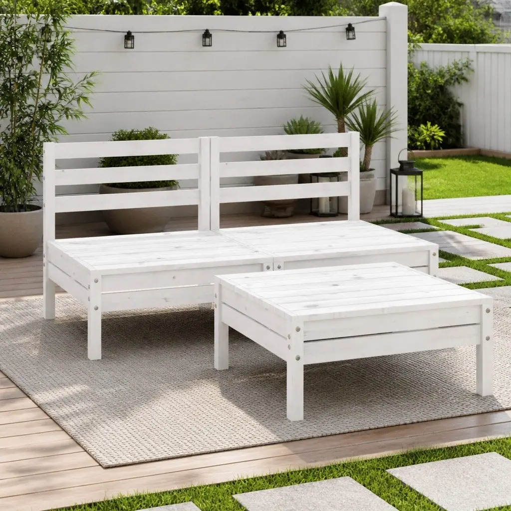 3 Piece Garden Lounge Set in Solid Pinewood