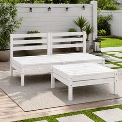 Durable 3 Piece Garden Lounge Set in Solid Pinewood