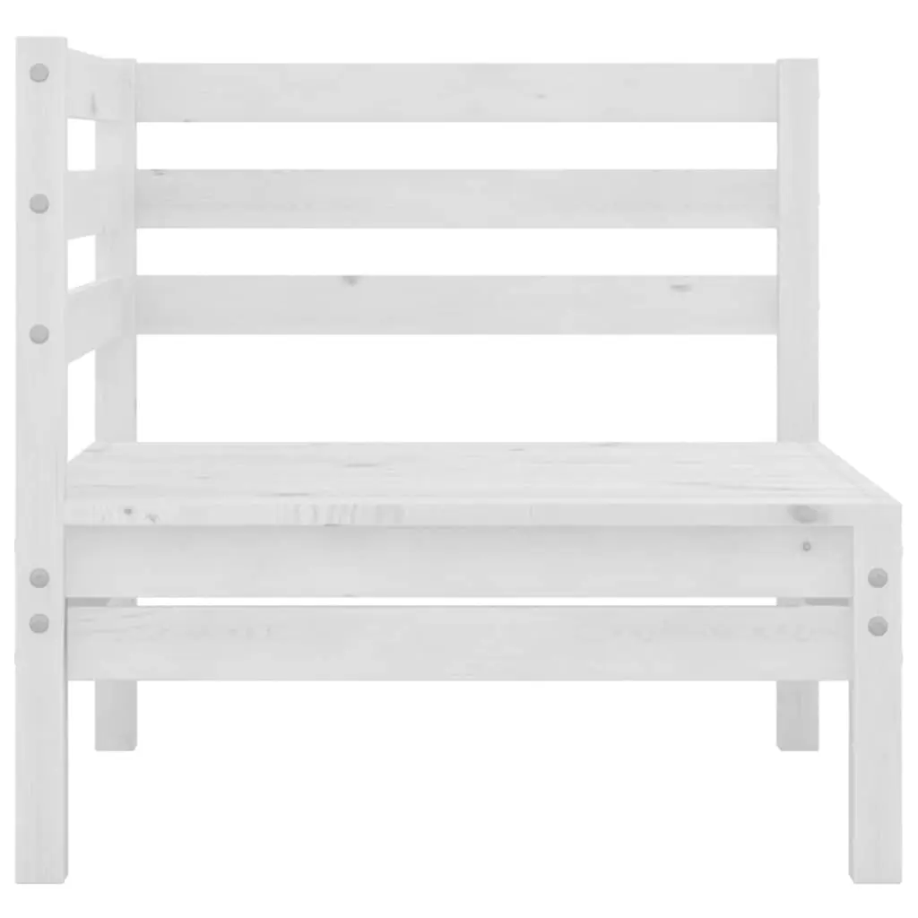 Outdoor Lounge Set Solid Pinewood 4 Piece White Modular