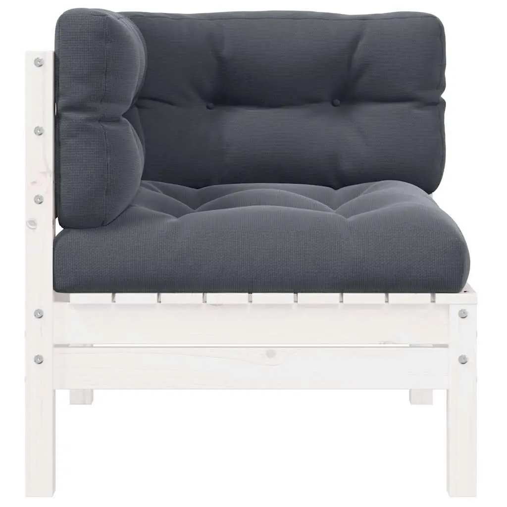 White Modular Garden Corner Sofa with Cushions