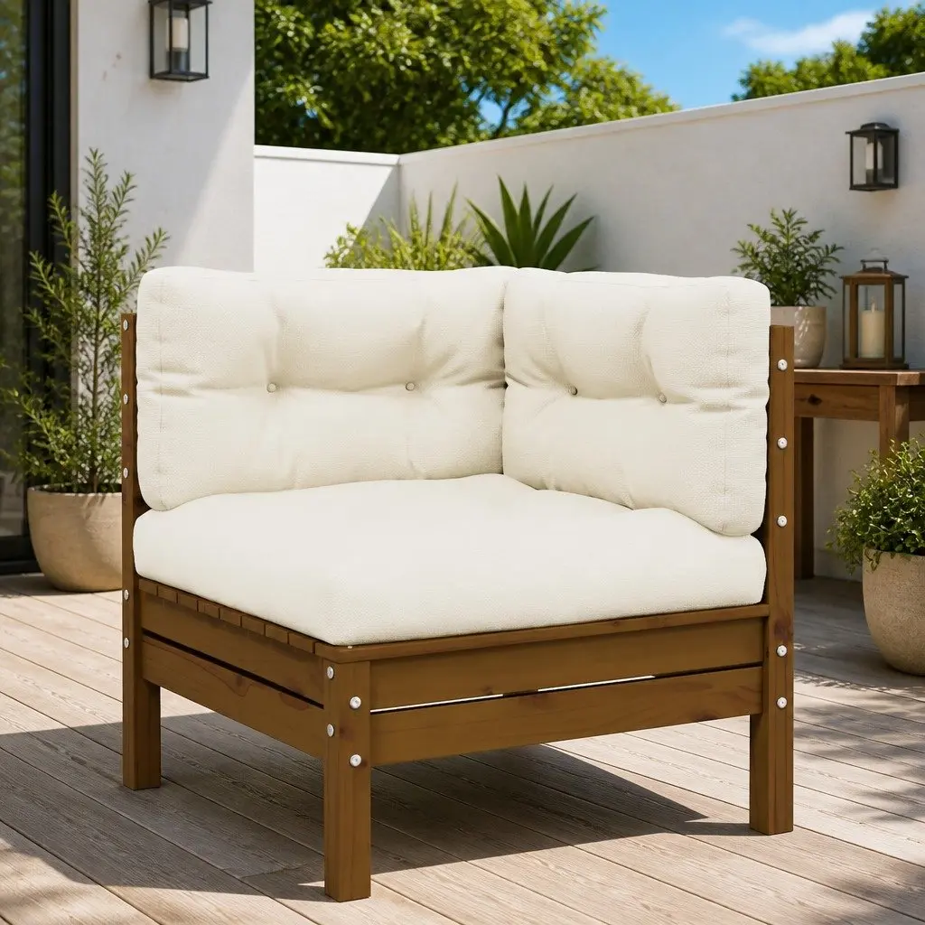 Brown Modular Corner Sofa with Cushions