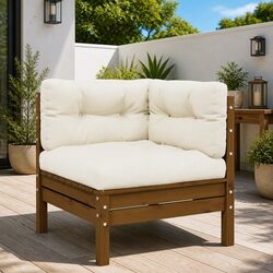 Sturdy Brown Modular Corner Sofa with Cushions