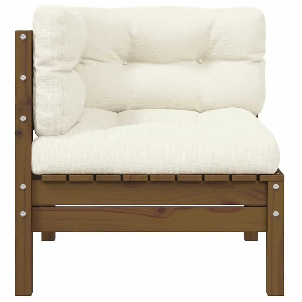Brown Modular Corner Sofa with Cushions