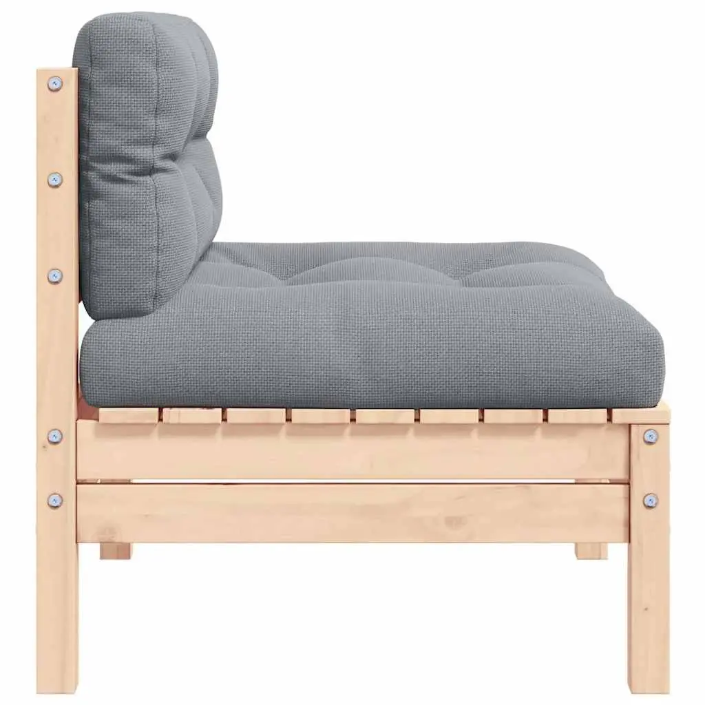 Modular Garden Middle Sofa with Grey Cushions