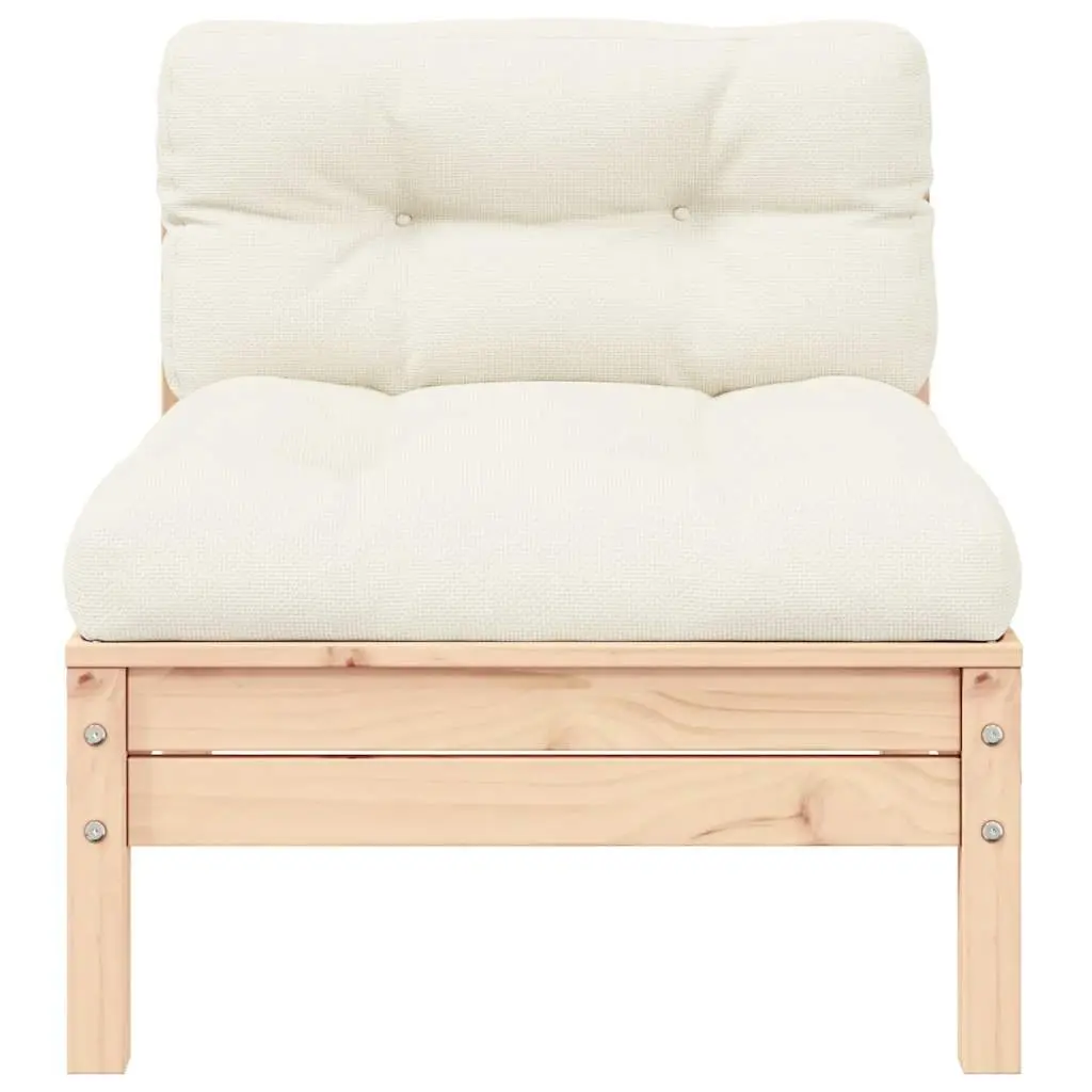 Middle Sofa for Outdoor Garden with Cream Cushions