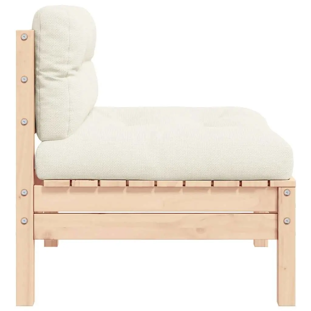 Middle Sofa for Outdoor Garden with Cream Cushions