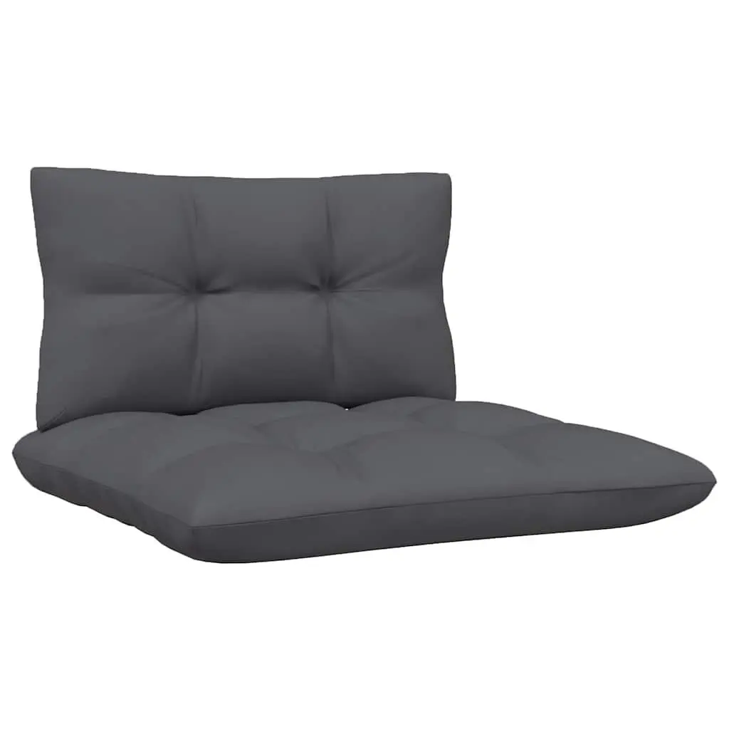 Garden Middle Sofa Modular Outdoor Sectional Unit Grey Pinewood Frame Cushions