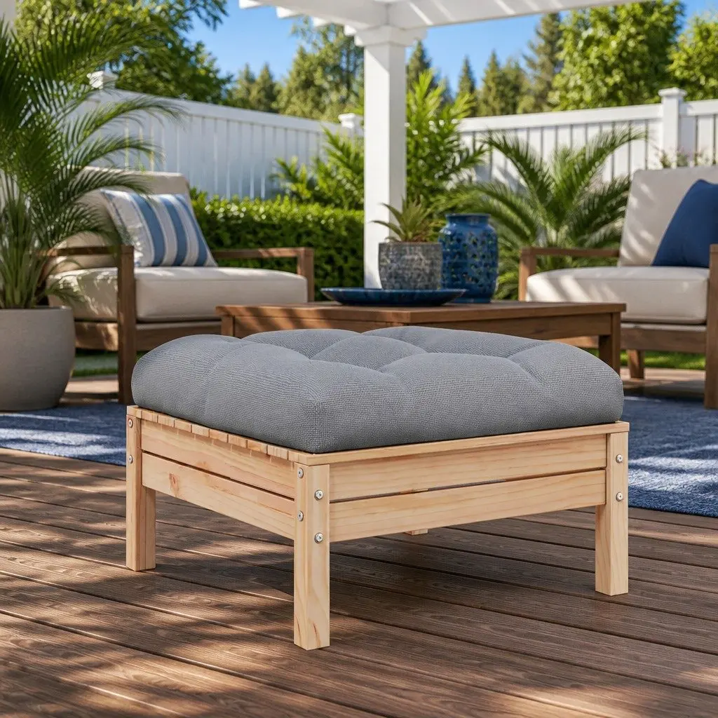 Modular Lounger with Grey Cushion for Outdoor Use