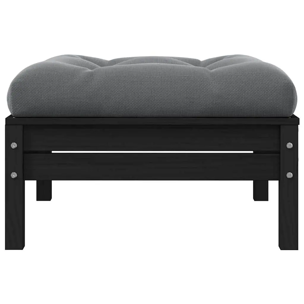 Garden Footstool with Anthracite Cushion