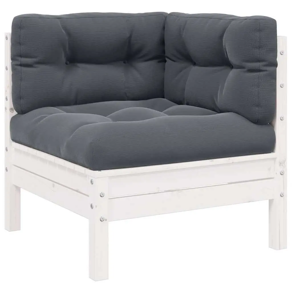 2-Seater Garden Sofa with Cushions in White