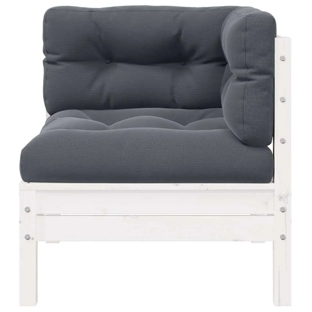 2-Seater Garden Sofa with Cushions in White