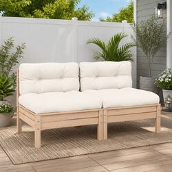 Durable 2-Seater Garden Sofa with Cushions – Modular Design