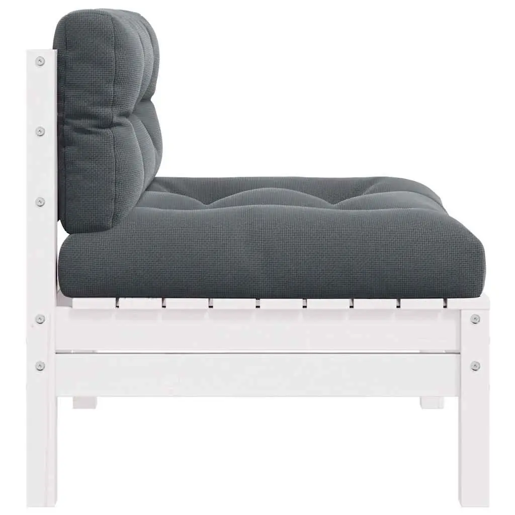2-Seater Garden Sofa with White Cushions
