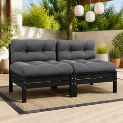 Durable 2-Seater Modular Garden Sofa with Cushions