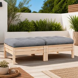 Durable 2-Seater Modular Garden Sofa with Grey Cushions