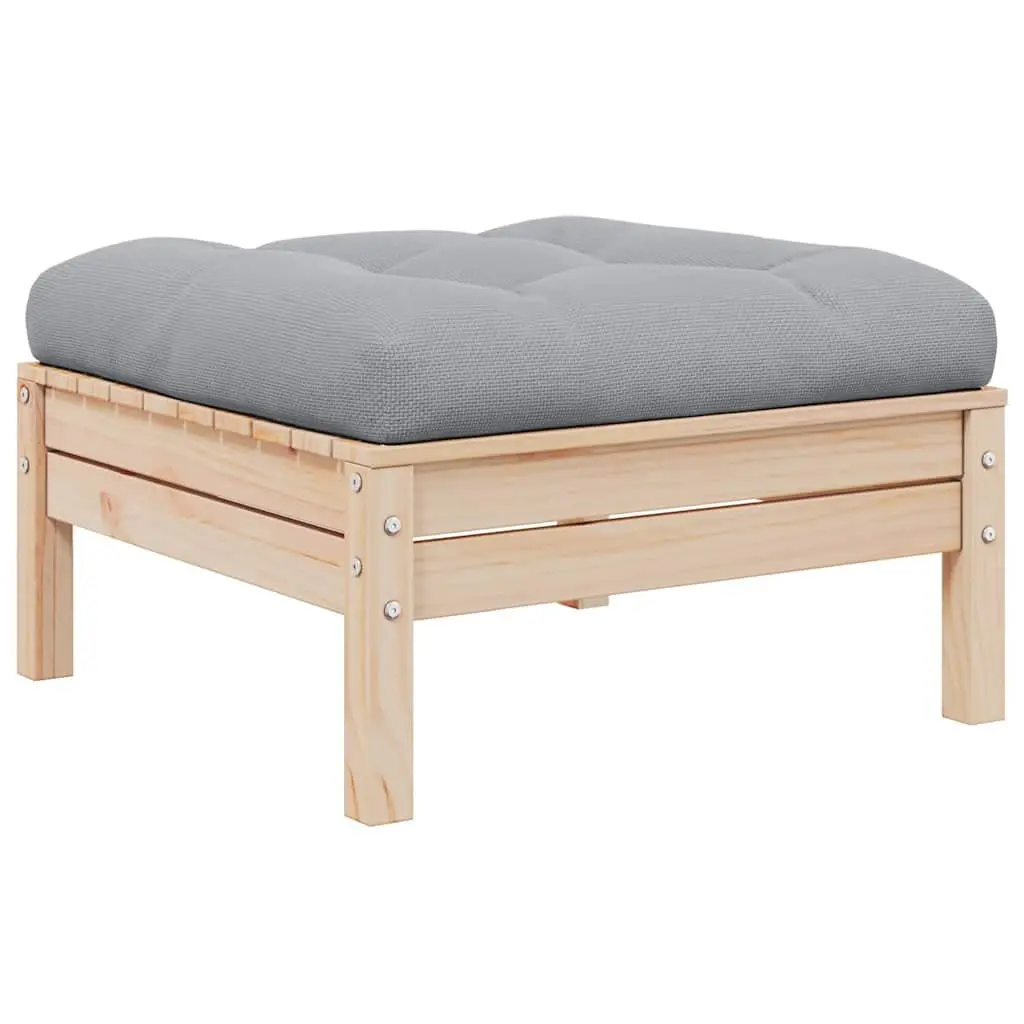 2-Seater Modular Garden Sofa with Grey Cushions