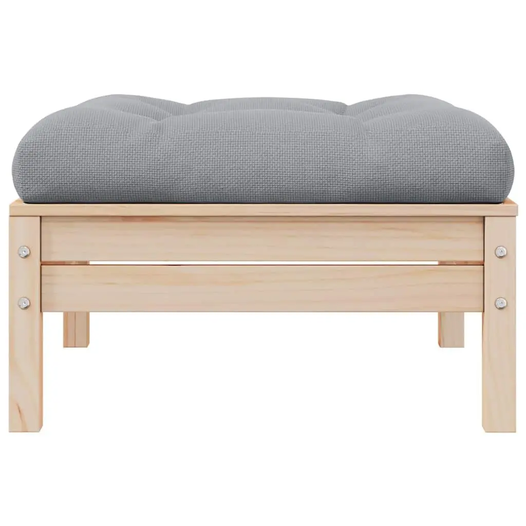 2-Seater Modular Garden Sofa with Grey Cushions
