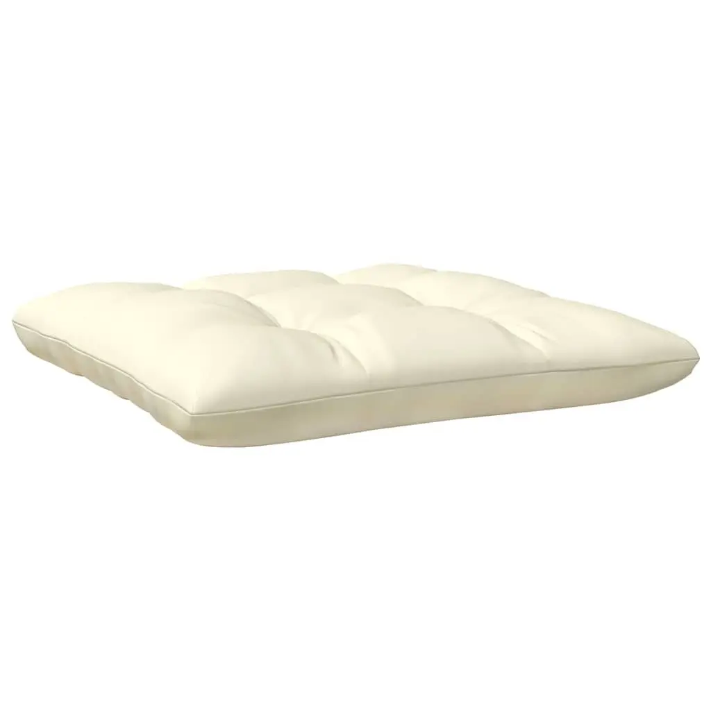 2-Seater Garden Sofa Solid Pinewood Modular Cream Cushions