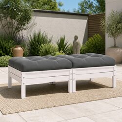 Durable 2-Seater Garden Sofa with Cushions in White