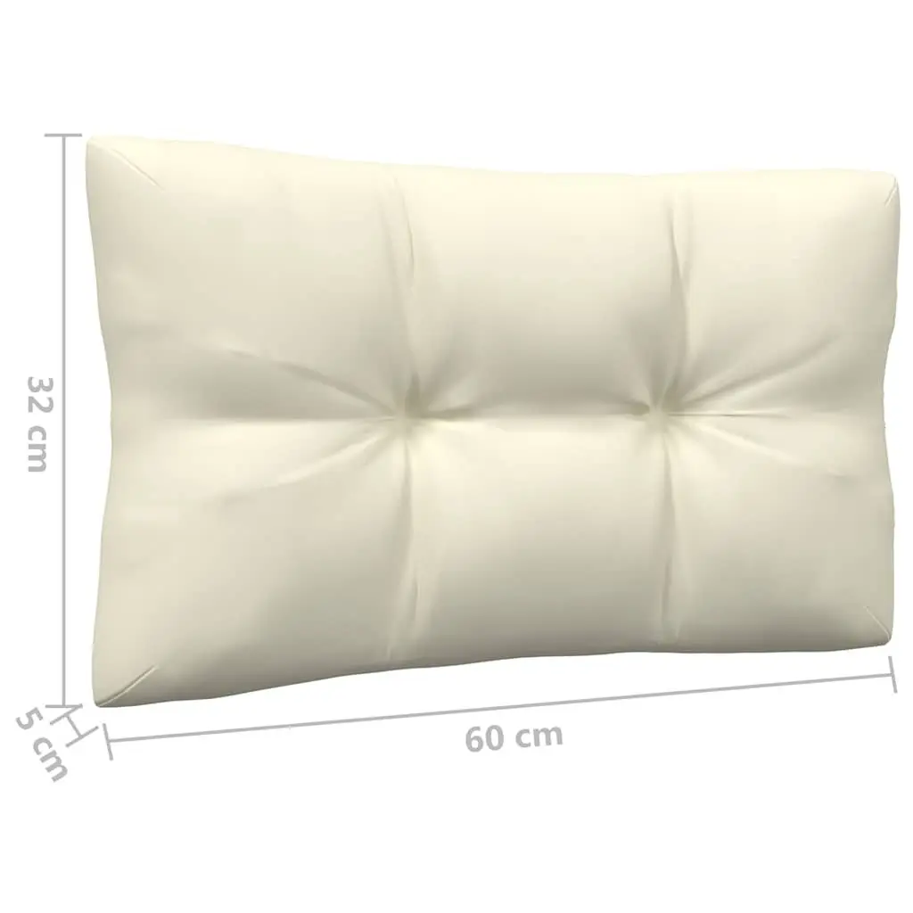 3 Piece Outdoor Sofa Set Pinewood Frame with Cream Cushions Garden Lounge Furniture