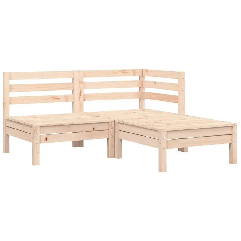 3 Piece Outdoor Sectional Sofa Set with Cream Cushions