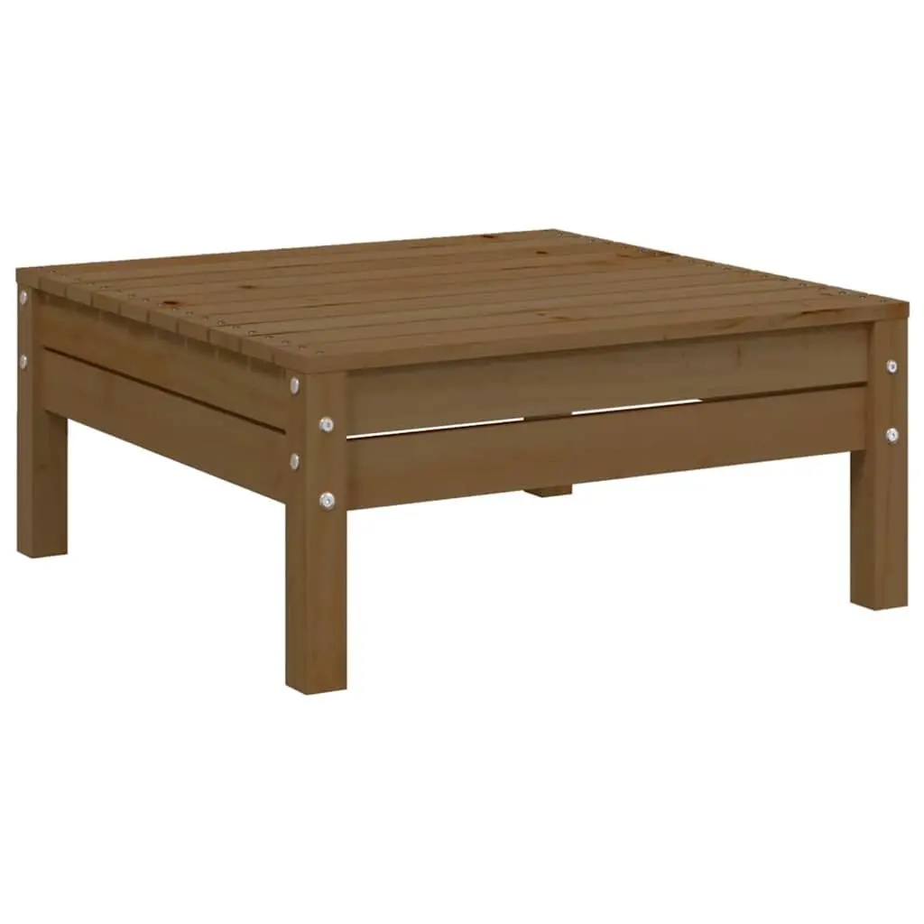 3 Piece Garden Lounge Set Pinewood Brown Cream Cushions