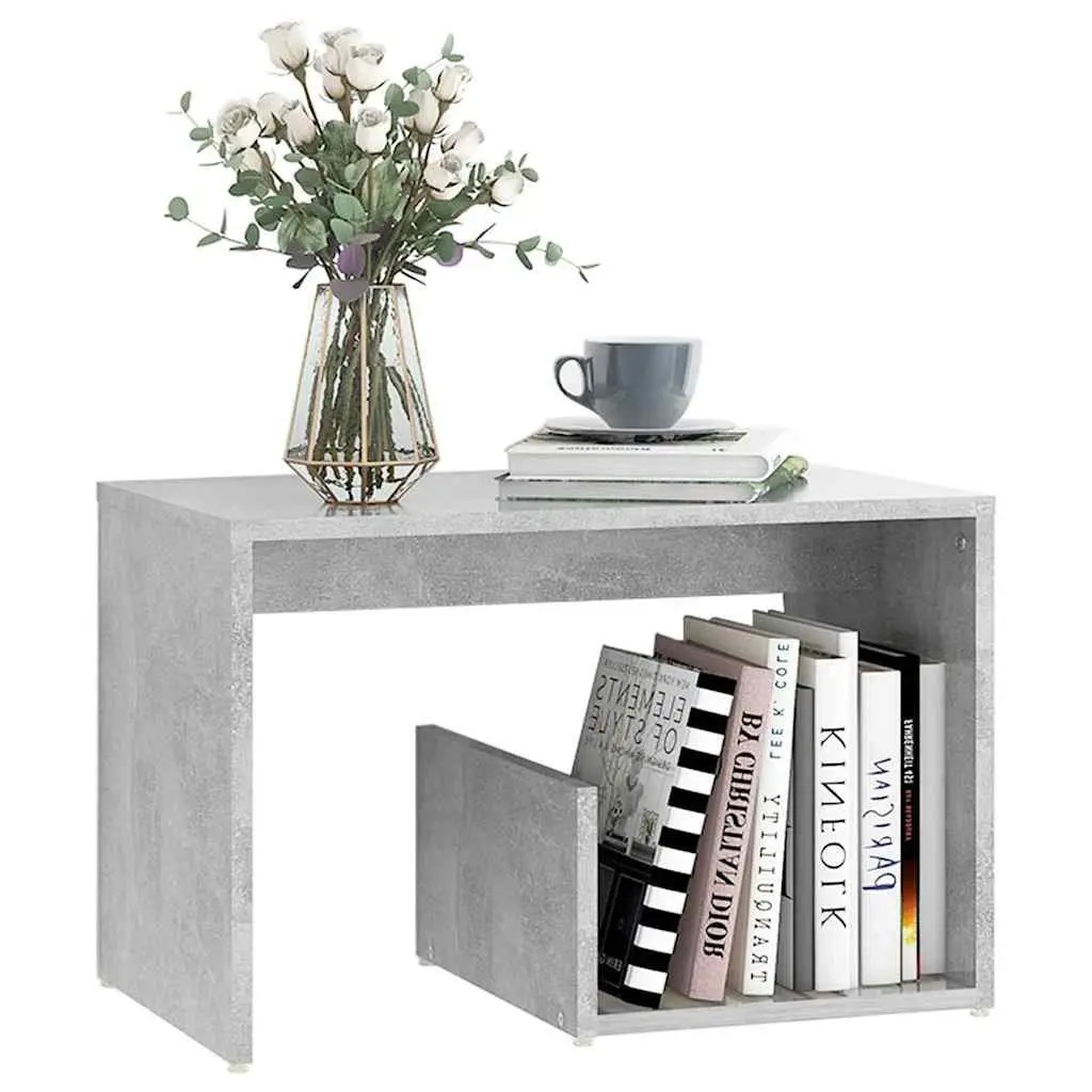 Grey End Table with Ample Storage