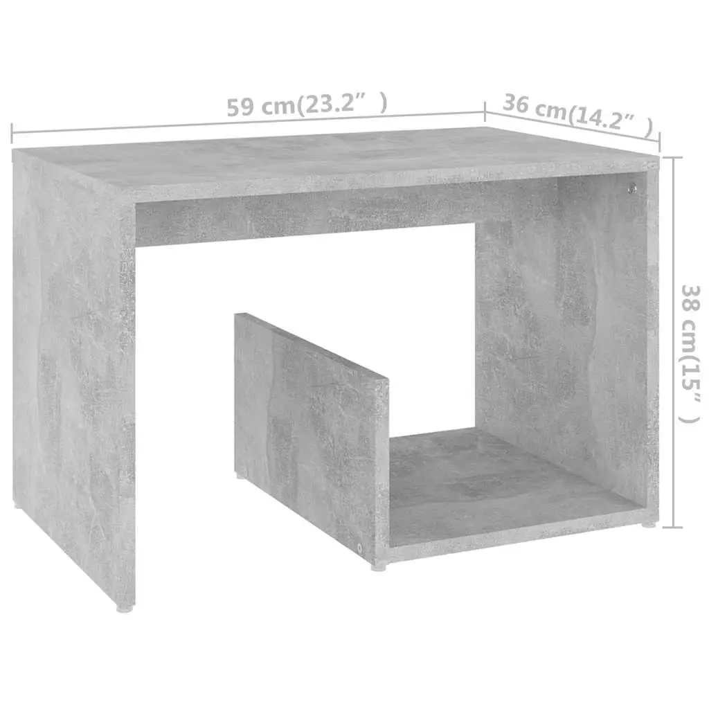 Grey End Table with Ample Storage