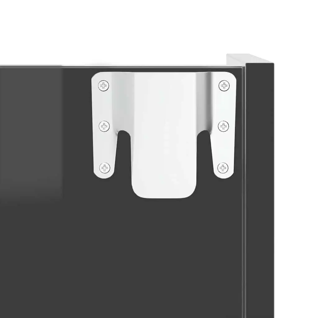 High Gloss Grey Wall Mounted Shoe Cabinet 4 Pieces