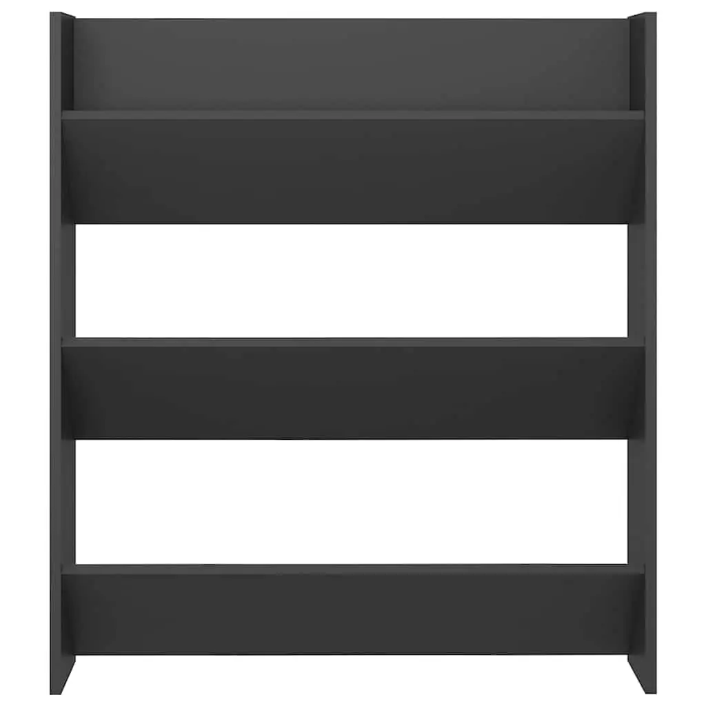 Shoe Cabinet Engineered Wood 80x18x90cm Grey Wall Mounted Storage Organiser Tipping Shelves