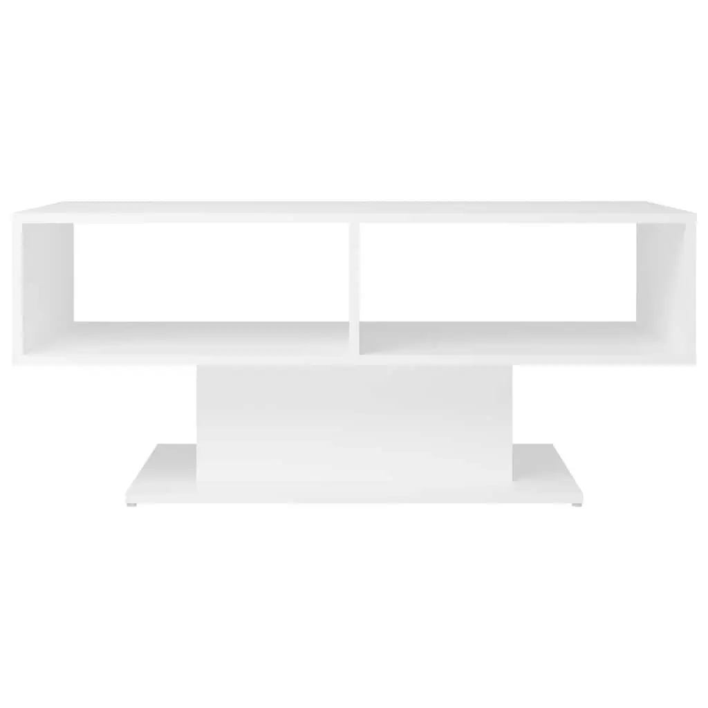 White Coffee Table with Storage Shelf for Living Rooms