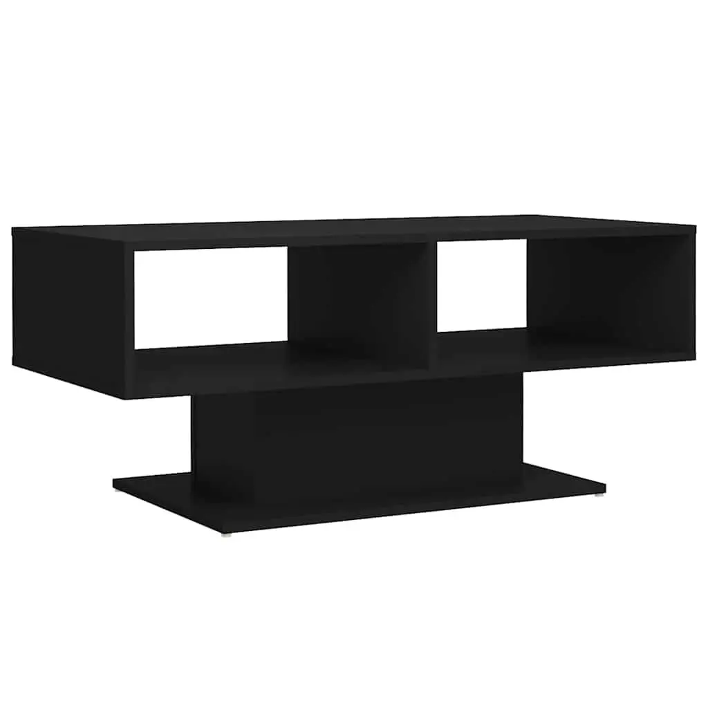 Black Coffee Table with Storage Shelf