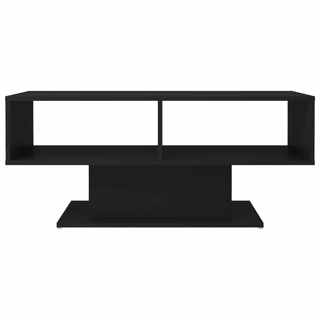 Black Coffee Table with Storage Shelf