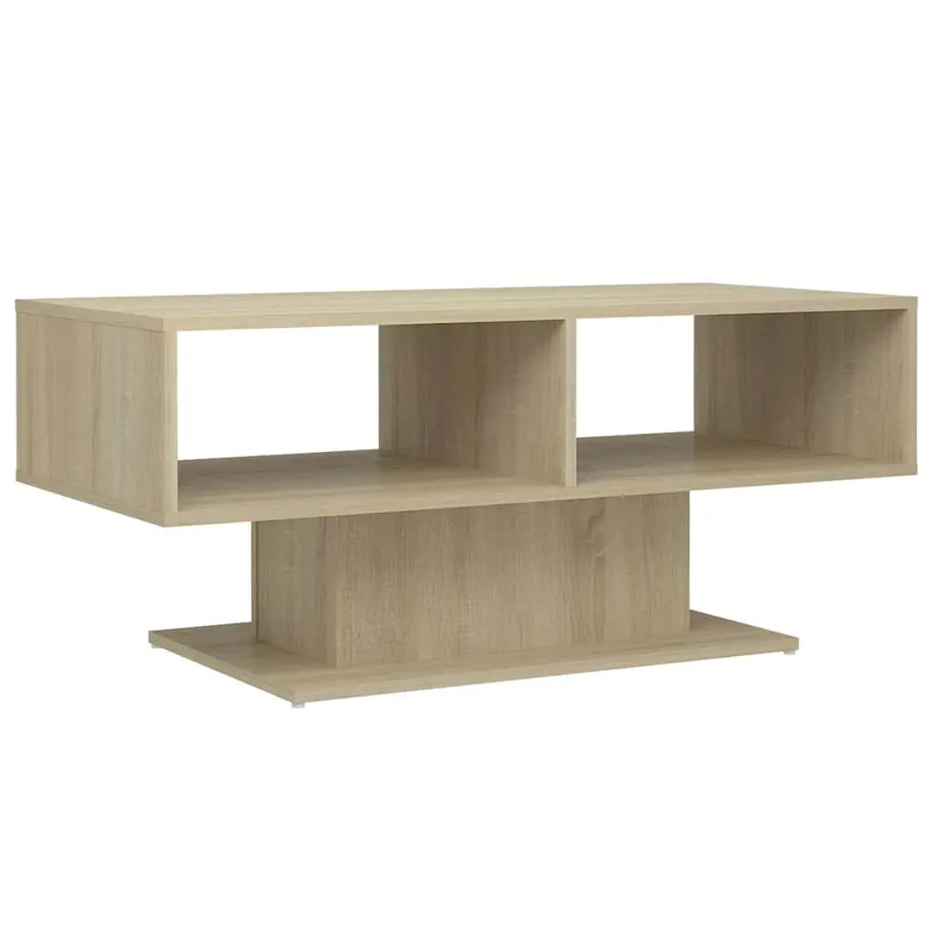 Brown Coffee Table with Storage Shelf