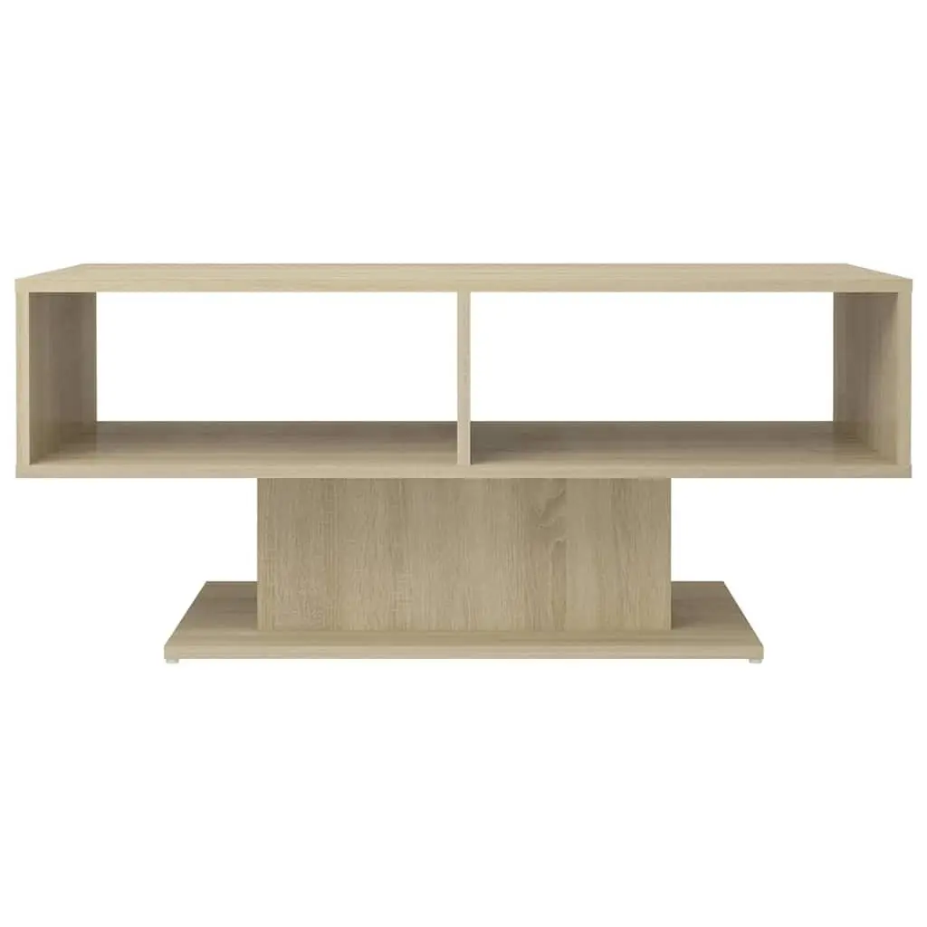 Brown Coffee Table with Storage Shelf