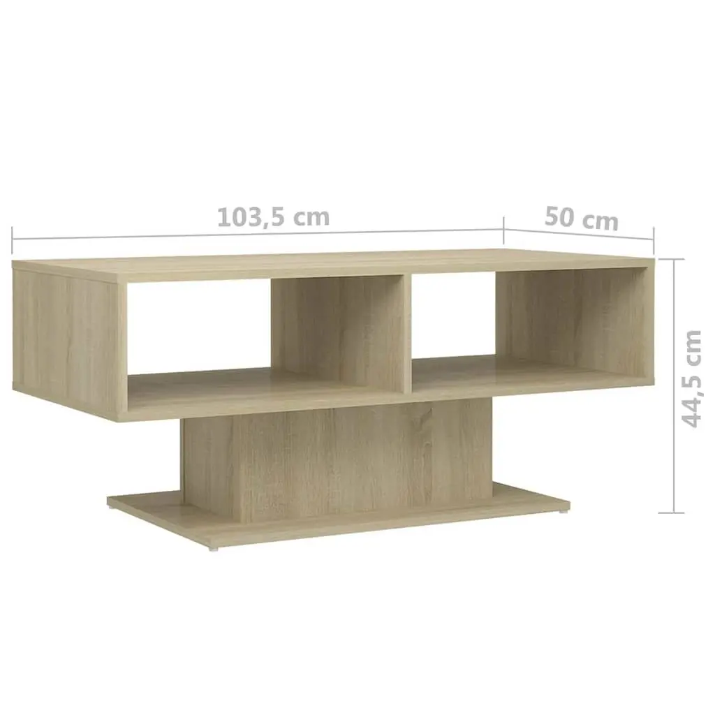 Brown Coffee Table with Storage Shelf