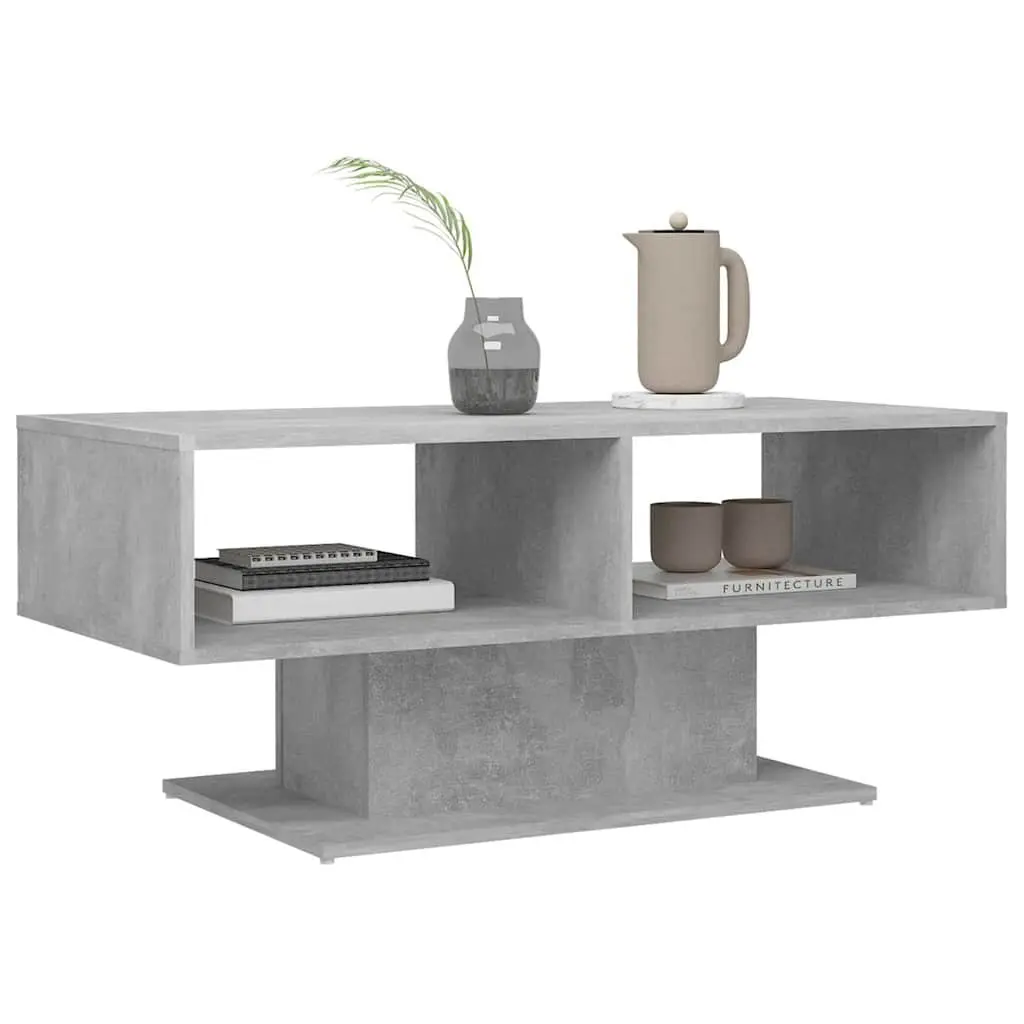 Grey Coffee Table with Storage Shelf
